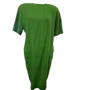 Chetta B 1980's Vintage Shift Dress, Green, Size 12